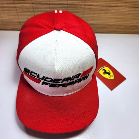 Scuderia Ferrari Hat Cap Kids Red White Official Licenced One Size Spell Out New - Picture 2 of 11